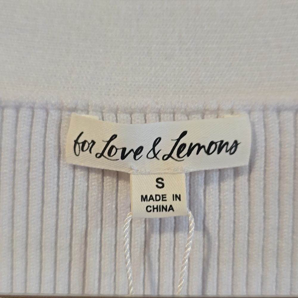 3415 For Love & Lemons White Ribbed Lace Trim Cardigan – NWT - Picture 4 of 9